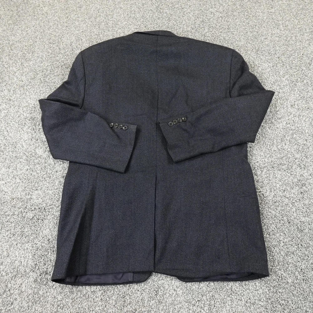 Ralph Lauren Chaps Jacket Mens 42 Gray Blue Button‎ Sport Coat LambsWool Blazer